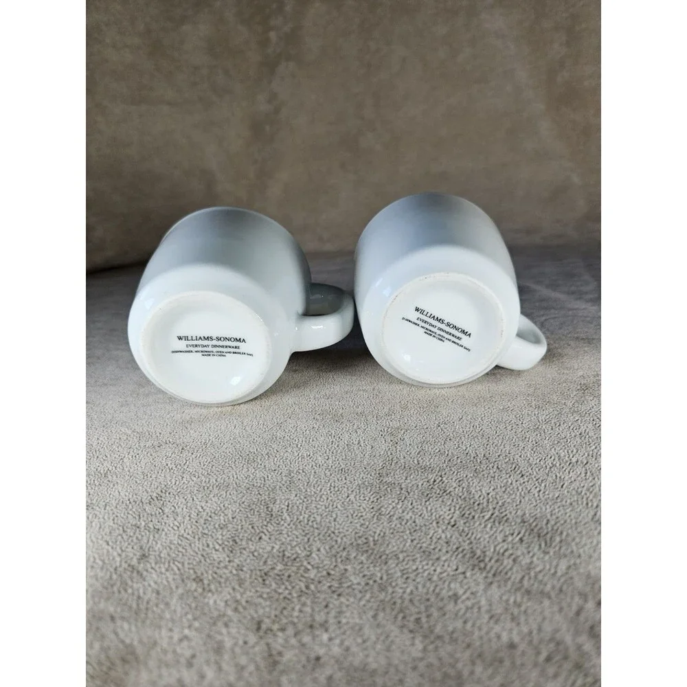 Williams Sonoma Everyday Dinnerware Coffee Mug White Porcelain Pair Of 2